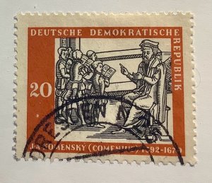 Germany DDR 1958 Scott 398 used - 20pf,   Comenius, Opera Didactica Omnia