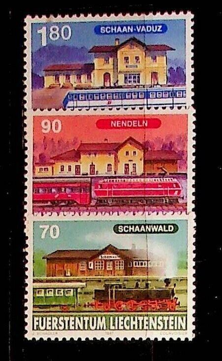 LIECHTENSTEIN Sc 1104-6 NH ISSUE OF 1997 - TRAINS