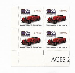 EL SALVADOR 1997 EL SALVADOR AUTOMOBILE CLUB CARS BLOCK OF FOUR  MINT NH