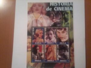 ANGOLA SHEET USED ACTORS ACTRESSES CINEMA STARS MOVIES FILMS