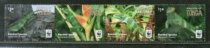 Tonga 2016 WWF Banded Iguana Reptiles Wildlife Animal 4v MNH # 6359