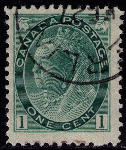 Canada  # 75iii Used  F-VF CDS cancel & misplaced /re-entry 