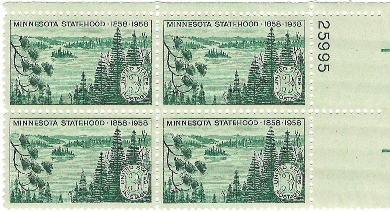 1106: Minnesota Statehood - Plate Block - MNH - 25995-UR