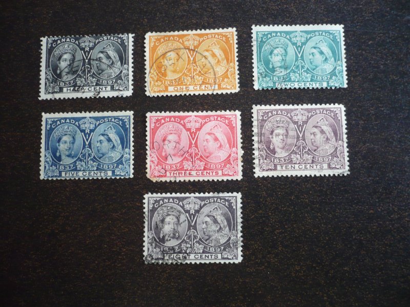 Stamps - Canada - Scott# 50-54, 56-57 - Used Part Set of 7 Stamps