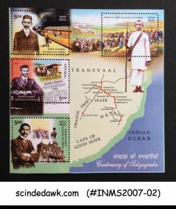 INDIA - 2007 CENTENARY SATYAGRAHA: THE STIRRINGS MAHATMA GANDHI M/S MNH