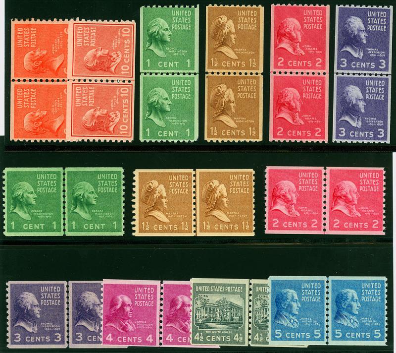 #839-851 Line Pair Set. F-VF-NH O.G. SCV $139.90