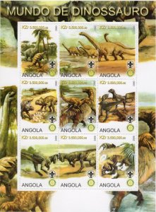 Angola 2000 DINOSAURS OF THE WORLD Rotary Scouts Emblem Perforated Mint (NH)