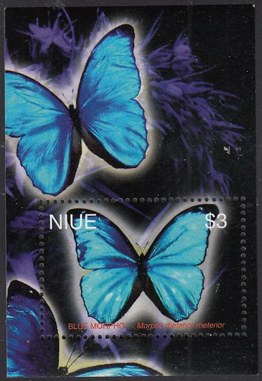 Niue 2004 MNH Sc #786 $3 Blue morpho butterfly