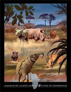 Guinea - Endangered Animals of West Africa - Souvenir Sheet - 7B-1816