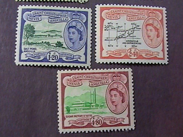 ST. KITTS-NEVIS # 120-134-MINT/HINGED-COMPLETE SET----QEII----1954-57