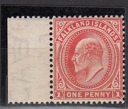 Falkland Islands-1907 KEVII 1pWmk. sideways Sc# 23 - MLH (8117)