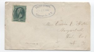 1882 Trout Creek NY fancy cogged oval postmark 3ct banknote cover [h.4866]