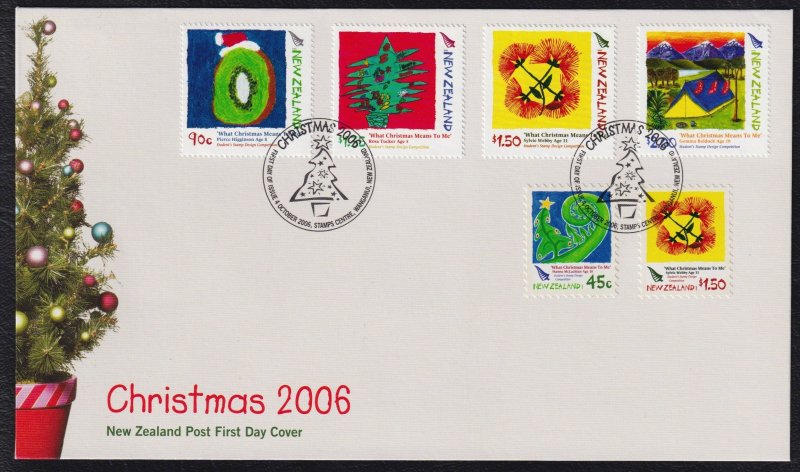 New Zealand 2006 Christmas First Day Cover FDC (2) SC 2094-2099