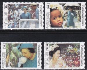 Tuvalu # 642-645, Queen Elizabeth Coronation Anniversary, NH, 1/2 Cat.