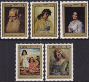 Sc# 1858 / 1862 Cuba 1974 Paintings: Portraits complete set MNH CV: $3.85