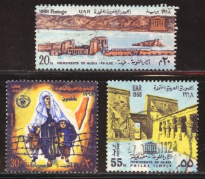 Egypt Scott 744-46 UHR - 1968 United Nations Day Issue - SCV $2.25