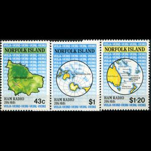 NORFOLK IS. 1991 - Scott# 501-3 Maps Set of 3 NH