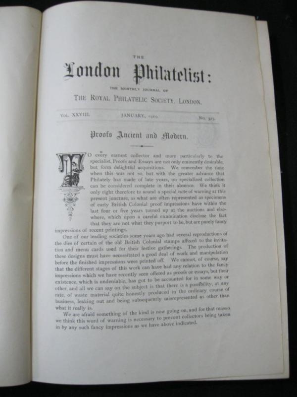 THE LONDON PHILATELIST - VOLUME 28 JAN-DEC 1919 BOUND