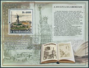 Sao Tome & Principe 2007 MNH Statue of Liberty Stamps Famous Landmarks 1v S/S