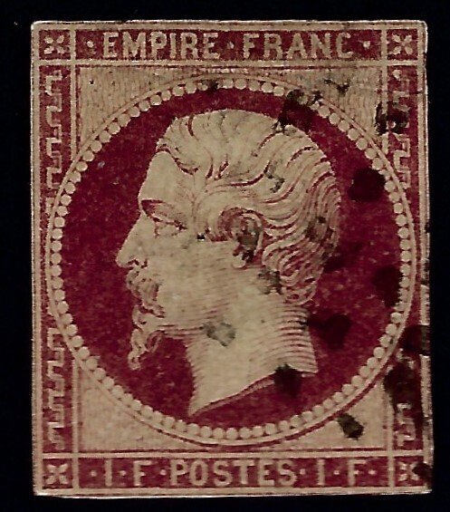 France Sc #21 four margin F- VF Used.SCV$2475...Iconic!!