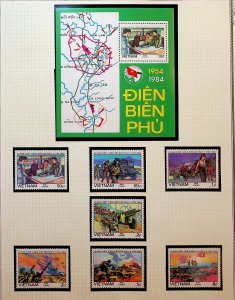 NORTH VIETNAM Sc 1388-95 NH SET+S/S OF 1984 - WAR - (CJ25)