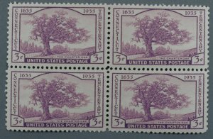 United States #772 MNH XF Block of 4 Connecticut The Charter Oak Gum XF