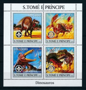 [106171] Sao Tomé & Principe 2004 Prehistoric animals dinosaurs Rotary  MNH