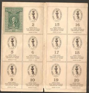 U.S.  WS2  on War Savings Ceretificate