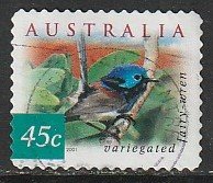 2001 Australia - Sc 1992 - used VF - 1 single - Variegated fairy wren