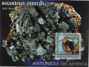 MOZAMBIQUE 2002 SHEET BIRDS MINERALS