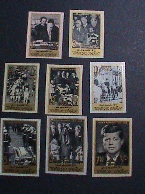 AJMAN-1964 SC#19-26 JOHN F. KENNEDY IMPERF: MNH  COMPLETE SET VERY RARE.