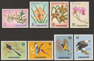 EDSROOM-12287 Singapore 62-69 MNH 1963 Complete Flowers & Birds CV$73.90