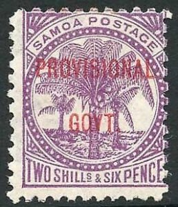 Samoa SG97 2/6 Reddish Purple opt Provisional Govt M/M