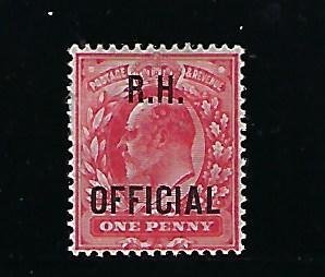 GREAT BRITAIN SCOTT #O64 1902 ROYAL HOUSEHOLD OVERPRINT 1P (CARMINE)- MINT HINGE