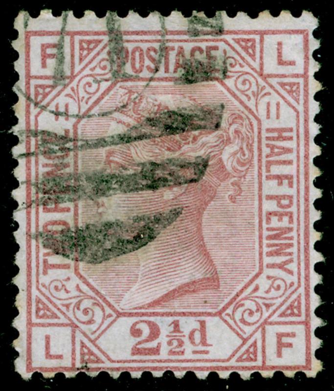 SG141, 2½d rosy mauve PLATE 11, USED. Cat £80. LF