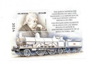 Nicaragua 1999 - Trains - Souvenir Stamp Sheet - Scott #2287 - MNH