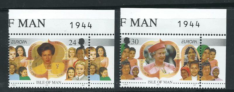 Isle of Man MUH SG 701 - 702  top right margin corner