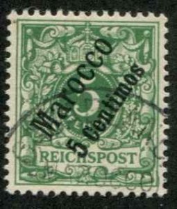 German Offices Morocco SC# 2 o/p 5 centines on Germany light cancel