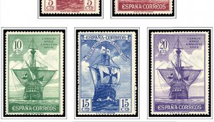 COLOR PRINTED SPAIN 1850-1940 STAMP ALBUM PAGES (42 illustrated pages)