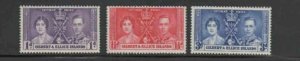 GILBERT & ELLICE #37-39 1937 CORONATION ISSUE MINT VF NH O.G cc