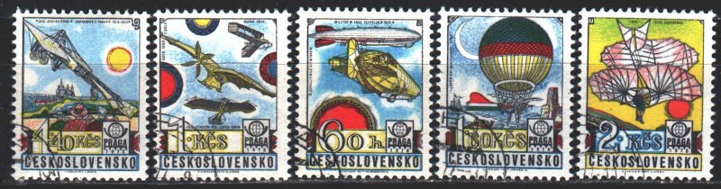 Czechoslovakia. 1977. 2396-2400. History of aviation. USED.