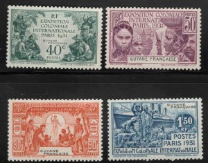 French Guiana Scott 152-155 MH* Colonial Exposition set