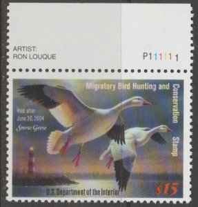 U.S. Scott Scott #RW70 Duck Stamp - Mint NH Plate Number Single