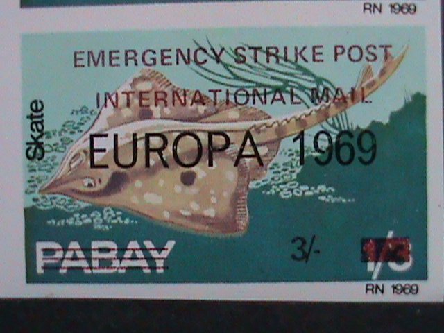 ​PABAY-1969-EUROPA-FISHES-EMERGENCY STRICK - INTERNATIONAL MAIL IMPERF PAIRS