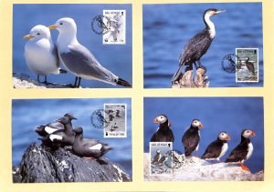 Isle of Man WWF World Wild Fund for Nature maxi cards Cormorant Puffin birds