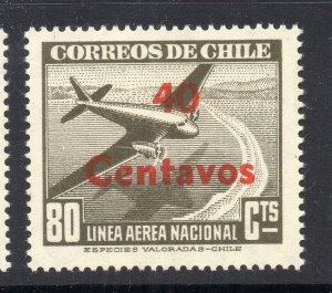 Chile 1920s-30s Airmail Issue Fine Mint Hinged Shade 40c. Surcharged NW-13771