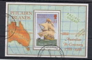 Pitcairn Islands QEII 1988 $3 Bounty Mini Sheet SG297 CDS VFU BP2927