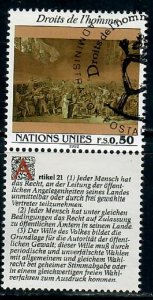 United Nations Geneva #224 Human Rights Article 21 used single w/ German label