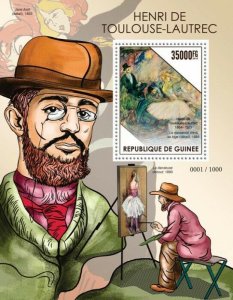 Guinea 2015 MNH Art Stamps Henri de Toulouse-Lautrec Paintings 4v M/S