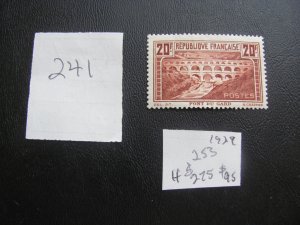 FRANCE 1929 HINGED SC 253 SINGLE VF/XF $275 (241) NEW COLLECTION.